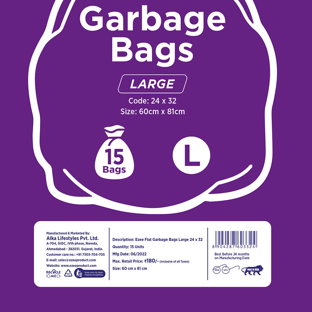 Ezee Garbage Bags Large 24 x 32 Flat