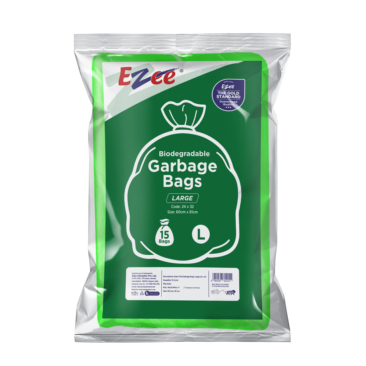 Ezee Flat Oxo Bio Garbage Bags Large 24 x 32 Flat