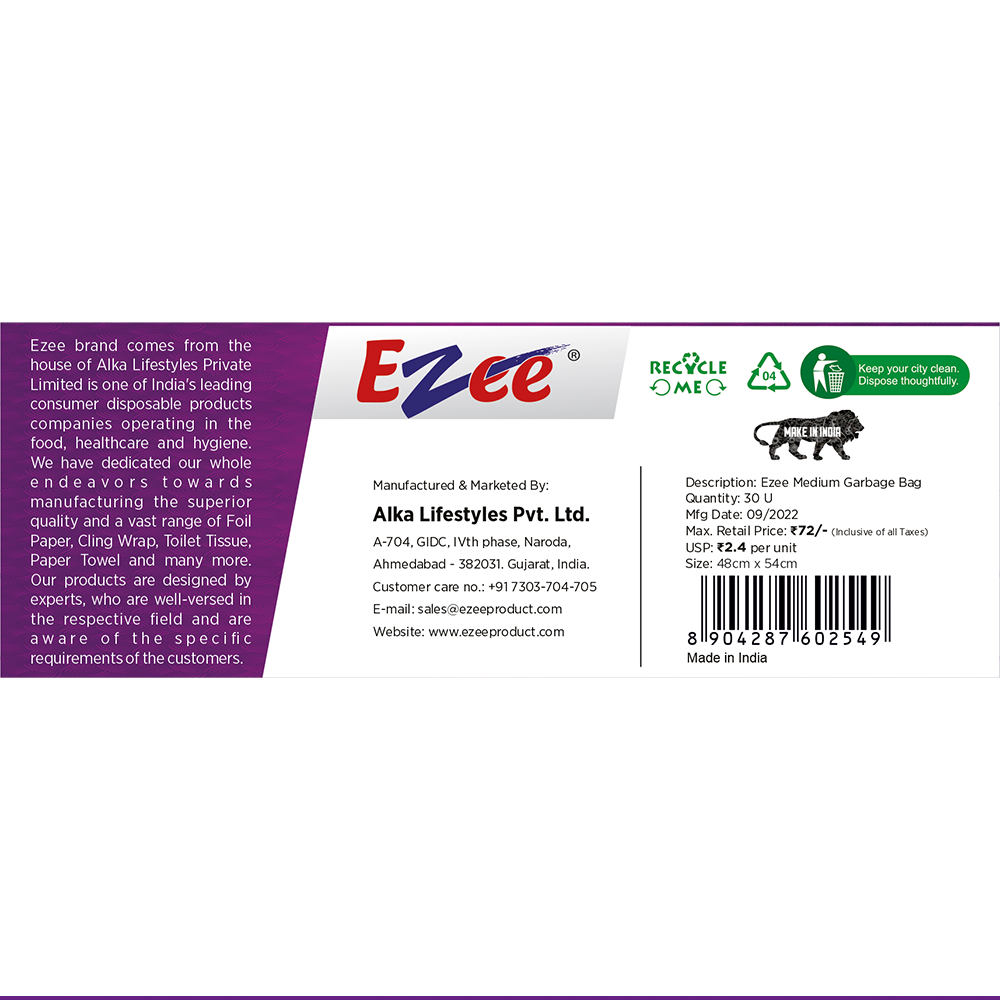 Ezee Garbage Bag 19 X 21 inch